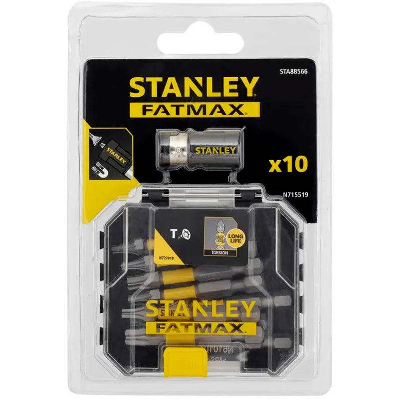 Набір біт STANLEY FatMax 10 шт пластиковий кейс (STA88566) Кількість предметів в наборі 10