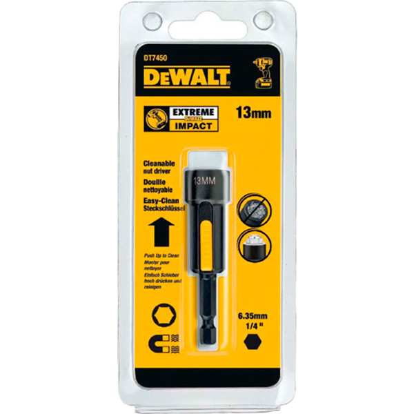 Головка торцева магнітна DEWALT EXTREME 1/4"х13 мм (DT7450) Тип голівка торцова