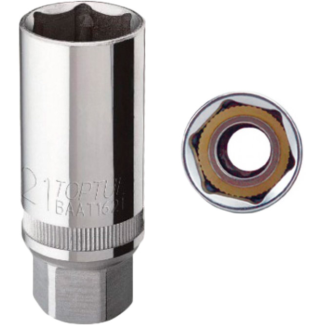 

Свечная головка TOPTUL BAAR1221 21 мм 3/8 ", Свічна головка 21мм 3/8 "