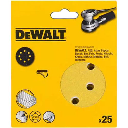 

Шлифовальная шкурка DEWALT 25 шт (DT3136XM), Шліфувальна шкірка, d=150 мм, зерно