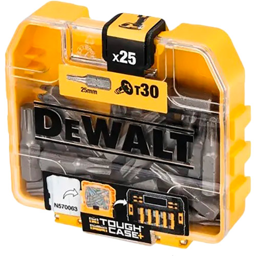 

Набор бит DEWALT Torx T30 L 25 мм 20 шт ToughCase DT7963 (DP44), Набір біт Torx T30, L= 25 мм, 20 шт, ToughCase