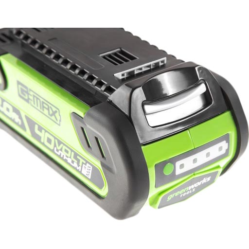 Акумулятор Greenworks G40B2 2 Ач (2926907) Додатково акумуляторна система: Li-Ion, 40 В; ємність: 2 Aч; світлова індикація