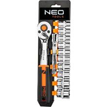 Набор торцевых головок NEO TOOLS 12шт 3/8" трещотка 90 зубцов CrV (10-020N)