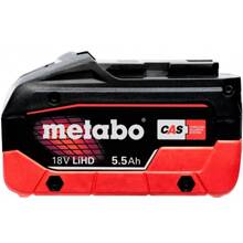 Акумуляторна батарея METABO LIHD 18В 5.5А·рік Black\Red (625368000)