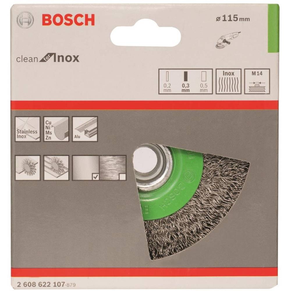 Щетка дисковая BOSCH 115мм 0.3мм M14 (2.608.622.107) Тип щетка