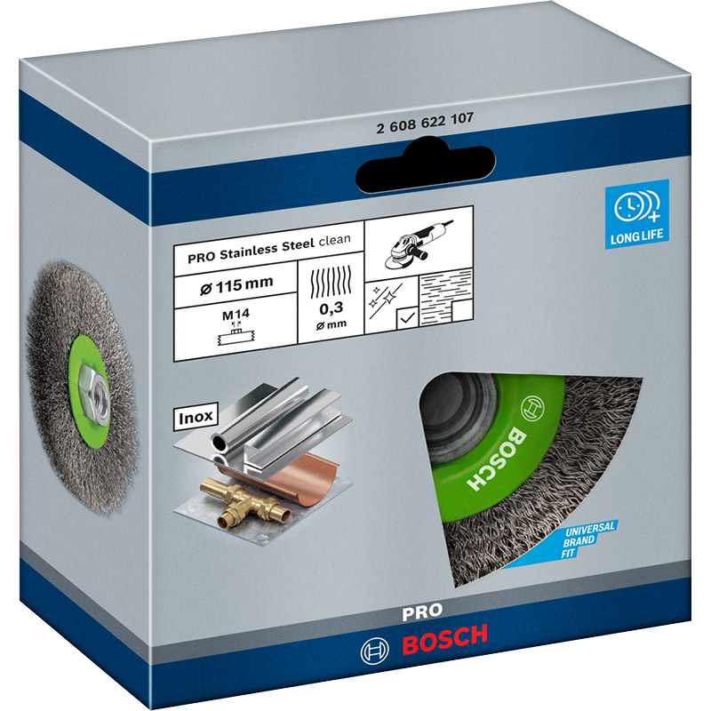 Щетка дисковая BOSCH 115мм 0.3мм M14 (2.608.622.107) Тип щетка