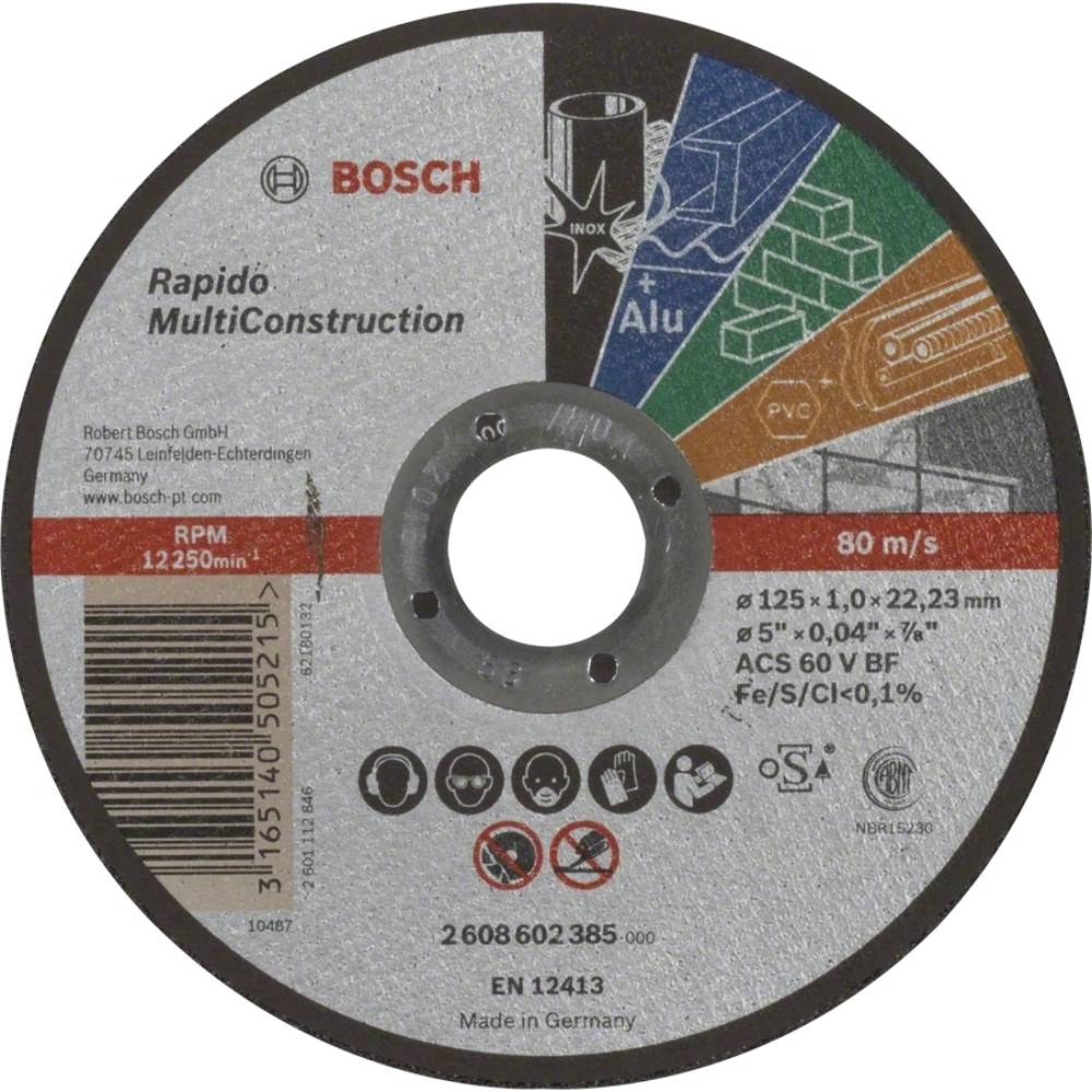 Диск відрізний Bosch Rapido Multi Construction 125мм (2.608.602.385)