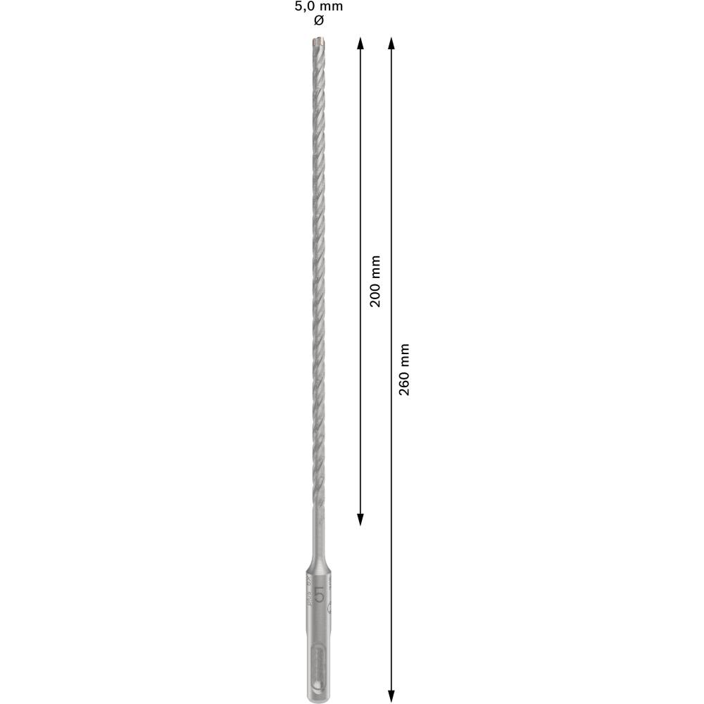 Бур Bosch SDS-Plus-5X 5х200х260мм (2.608.836.606) Матеріал обробки бетон