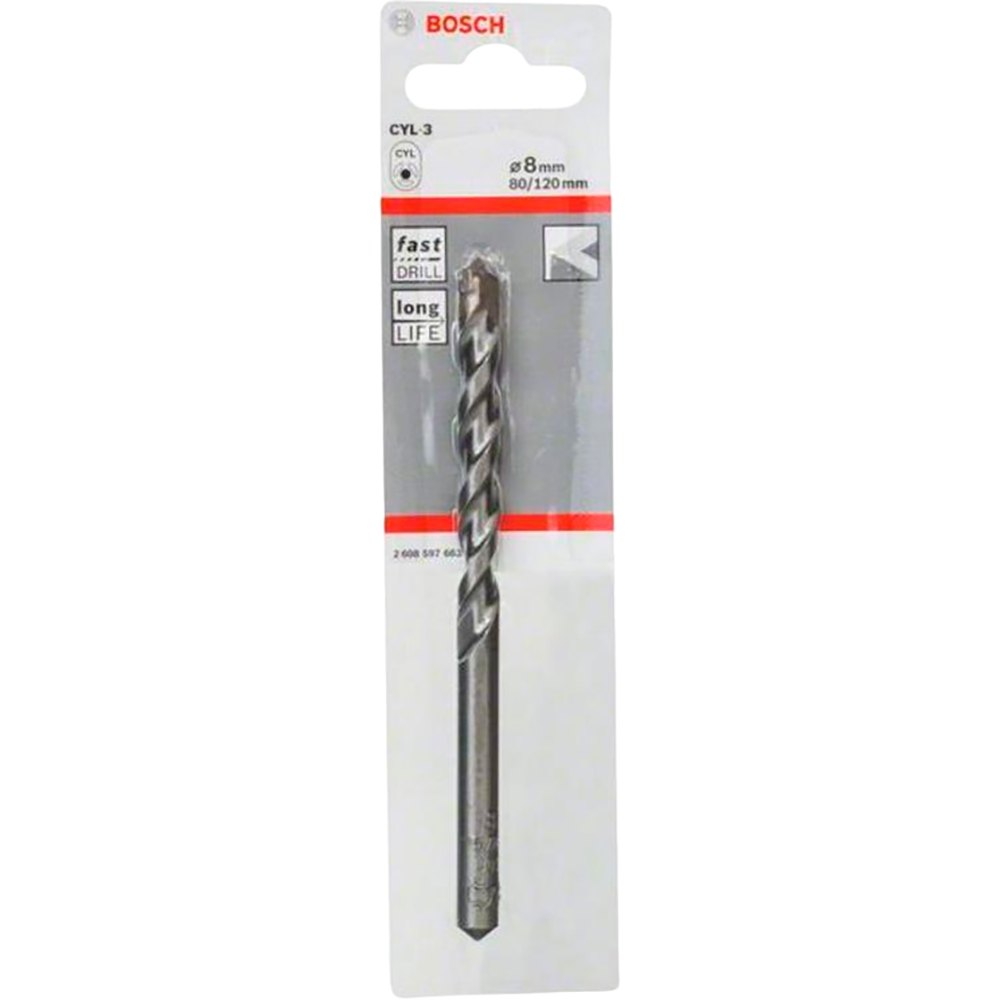 Сверло BOSCH CYL-3 SilverPerc 8 х 120 мм (2.608.597.663) Тип сверло