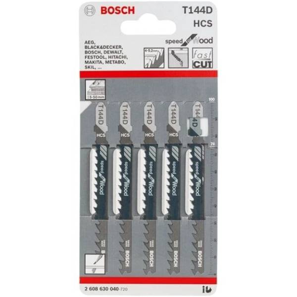 Полотно пильное BOSCH T144D 4-5.2х100мм 5шт (2.608.630.040)