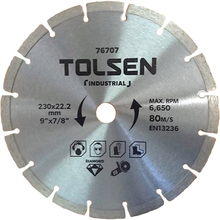 Диск отрезной TOLSEN сегментный 230x22.2 мм (76707)