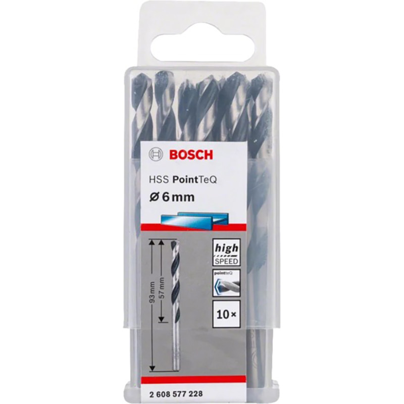 Набор сверл BOSCH HSS-PointTeQ 6 мм 10 шт (2.608.577.228) Тип набор сверл