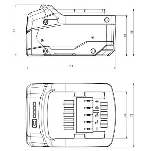 Набор аккумуляторов METABO ЗП ASC55 (685050000) Размеры 160 x 100 x 300