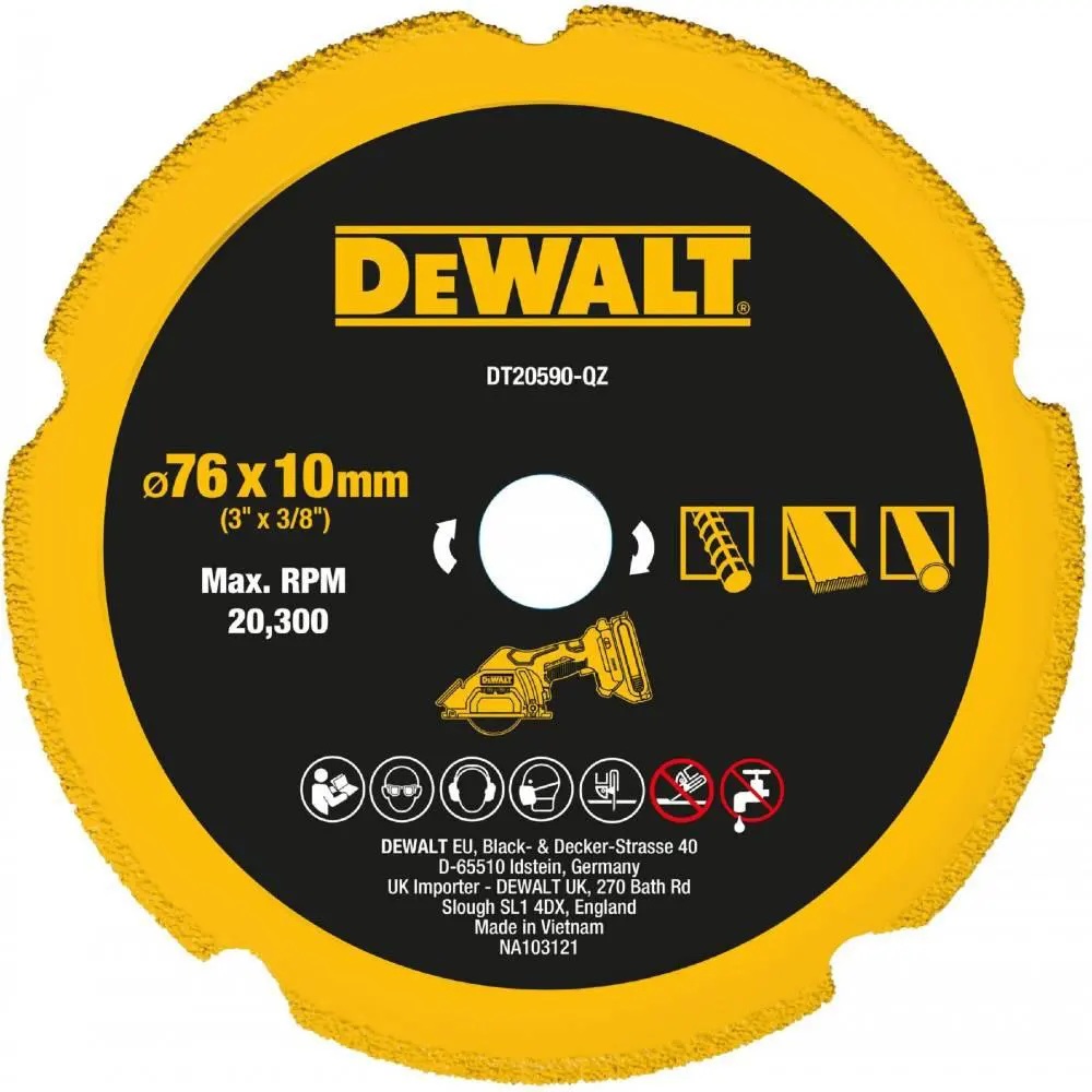 Диск алмазний DEWALT 76 х 10 мм (DT20590)