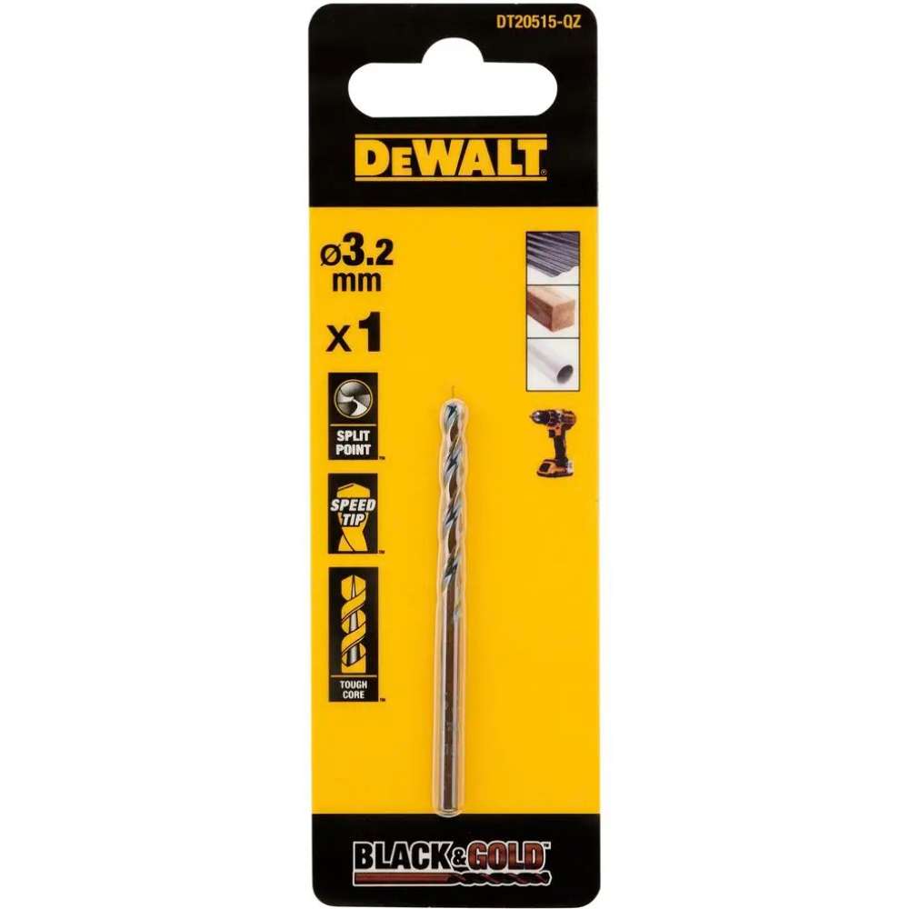 Свердло по металу DEWALT Black & Gold 3.2 мм (DT20515) Свердло по металу DEWALT Black & Gold 3.2 мм (DT20515)