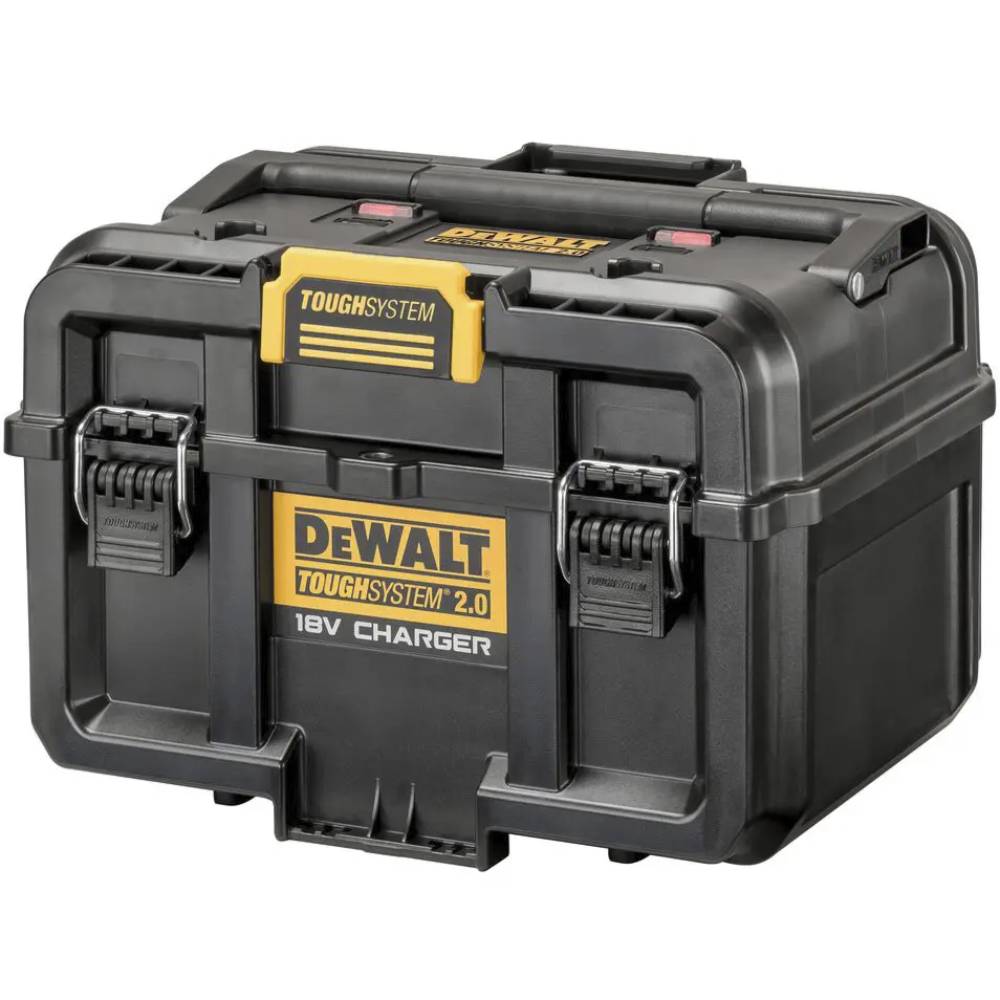 Зарядний пристрій DeWALT (DWST83471) Додатково Тип акумуляторів, що заряджаються - Li-Ion; струм зарядки, А – 6; напруга максимальна, - 54; напруга мінімальна, - 18; час зарядки, хв – 75 хв. 2 акумулятори / 18V XR 5 Ач (DCB184); світлова індикація – є.