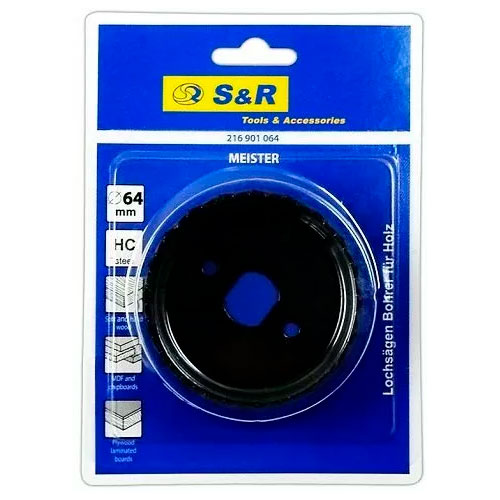 Коронка S&R Meister 64 мм (216901064) Материал обработки гипсокартон