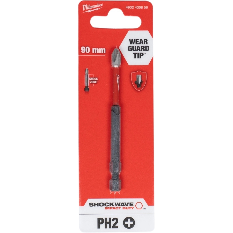 Біта MILWAUKEE Shockwave PH2х90 мм (4932430856) Тип біта