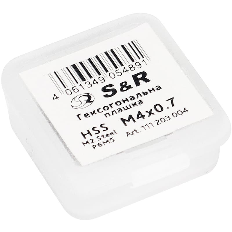 Плашка S&R М4 х 0.7 мм HSS R6M5 (111203004) Розміри 22 х 22 х 5