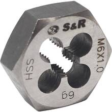 Плашка S&R М6х1,0 мм 6g HSS R6M5 гексогональна (111203006)