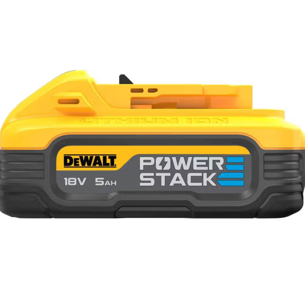 Акумуляторна батарея DEWALT PowerStack 18В XR Li-lon 5Аг (DCBP518) Додатково тип акумулятора: Li-Ion, напруга: 18 В, ємність: 5 Ач, світлова індикація