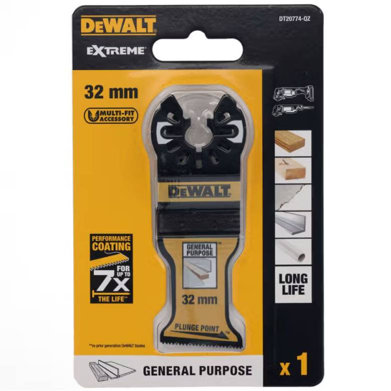 Полотно пиляльне занурювальне DeWALT Extreme для DWE315 DCS355 (DT20774) Матеріал обробки дерево