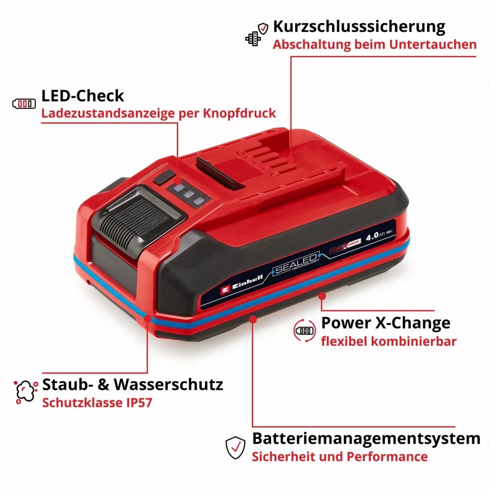 Аккумулятор EINHELL SEALED PXC Plus 18В 4Ач (4511627) Вес 0.59