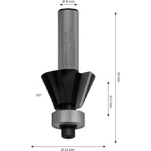 Фреза фасонная BOSCH Professional Std S8 D23.7 В5.5 L12 25° (2.608.628.351)
