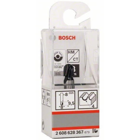 Фреза галтельная BOSCH Professional Std S8 R4 D8 L9.2 (2.608.628.367) Материал обработки дерево