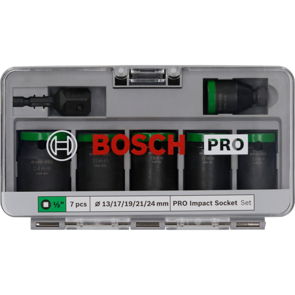 Набор ударных торцевых головок BOSCH Professional Standart 1/2" 7шт с адаптером (2.608.003.032) Тип головка торцевая