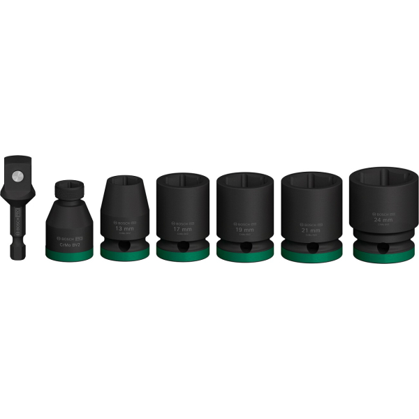 Набор ударных торцевых головок BOSCH Professional Standart 1/2" 7шт с адаптером (2.608.003.032)