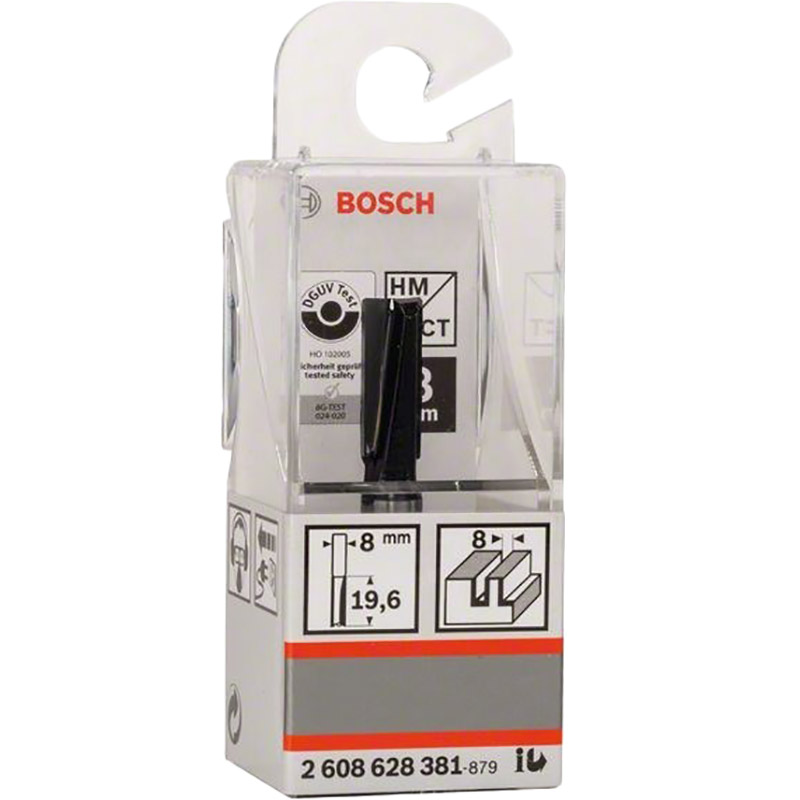 Внешний вид Фреза пазовая BOSCH Professional с двумя лезвиями Std S8 D8 L20 (2.608.628.381)
