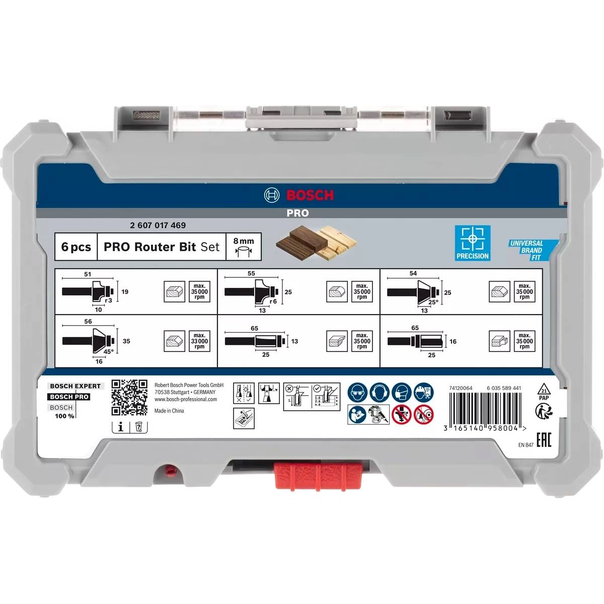 Набір фрез BOSCH Professional 8 мм 6 шт (2.607.017.469) Матеріал обробки дсп