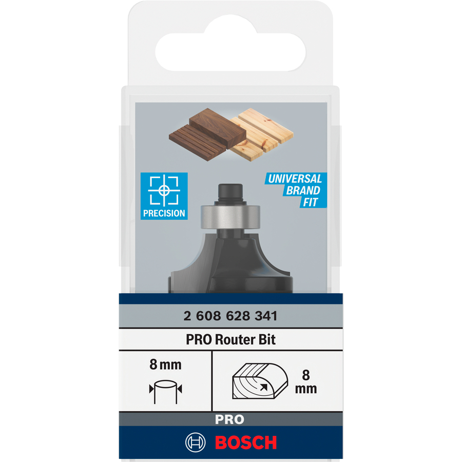 Фреза карнизна BOSCH Professional Std S8 R8 L15.2 (2.608.628.341) Матеріал обробки дерево