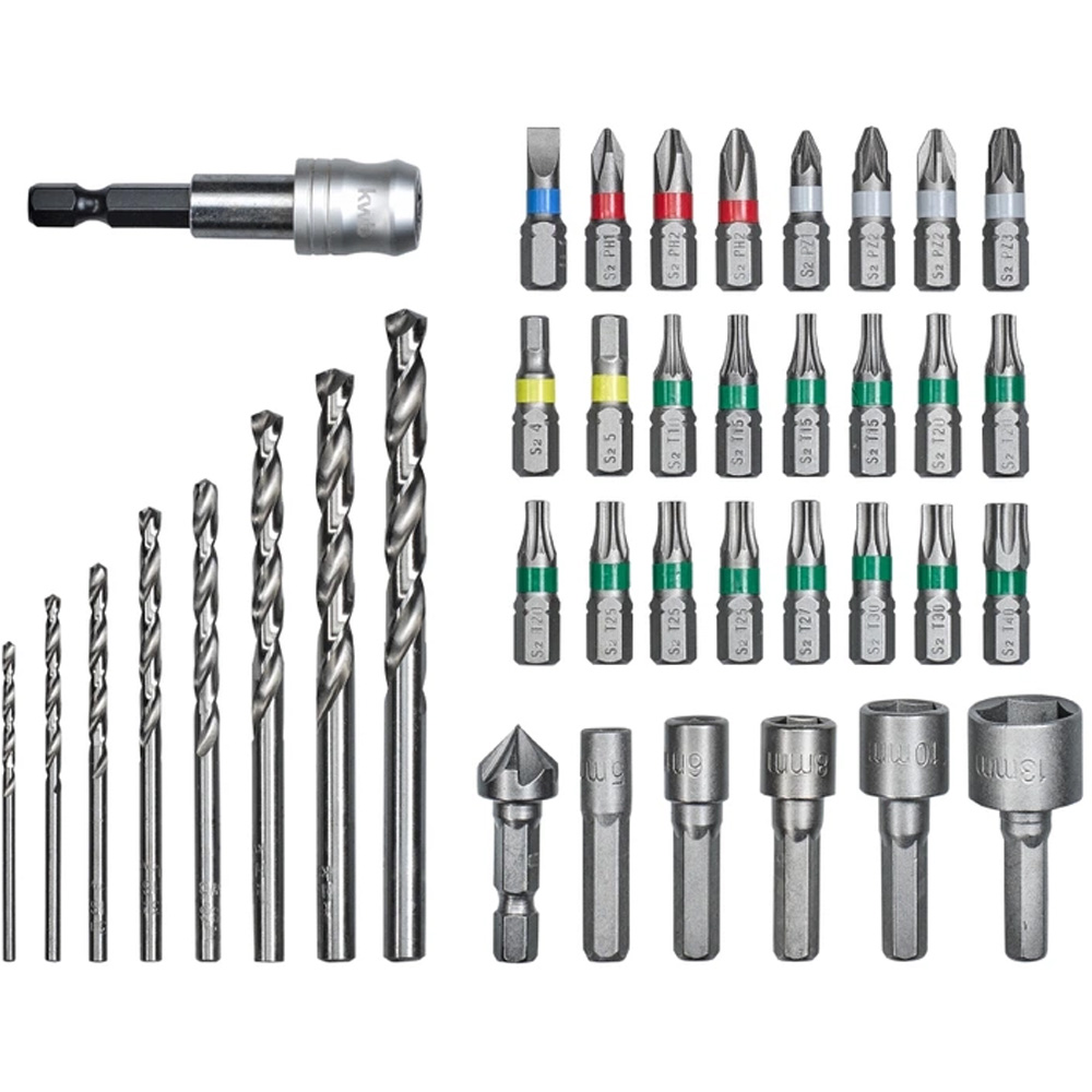 Набір свердл та біт EINHELL HSS L-Box KWB 39шт (108911) Матеріал обробки метал