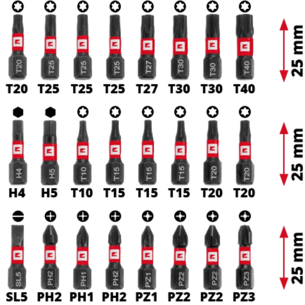Изображение Набор сверл и бит EINHELL M-Case 39шт (108759)