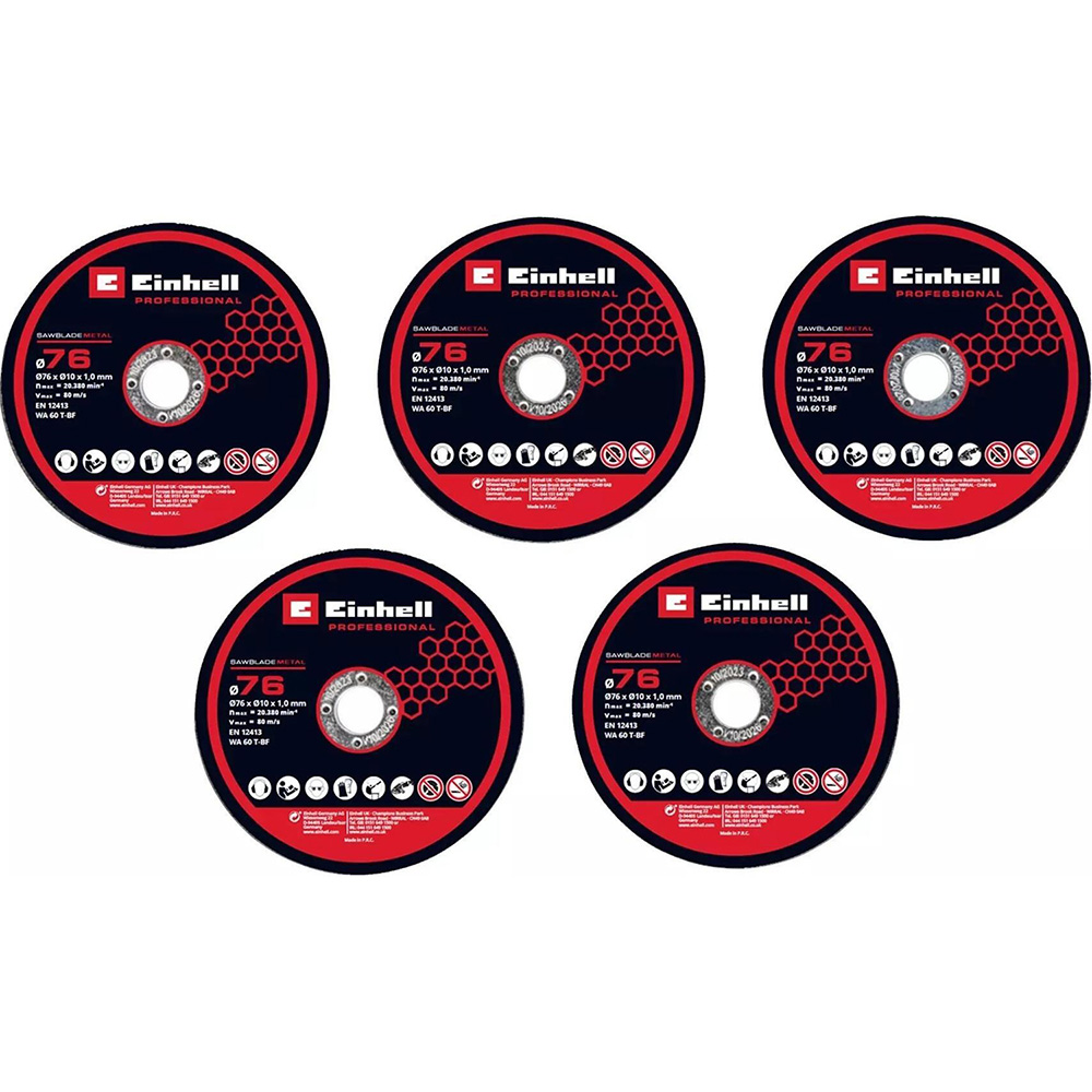 Набір відрізних дисків EINHELL TP-CO 18/76-C Li BL 76х10мм 5шт (4440471)