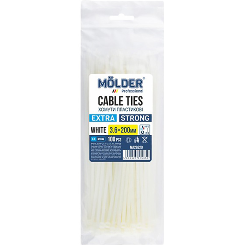 Стяжки MOLDER MA26320 3,6x200 100 шт White