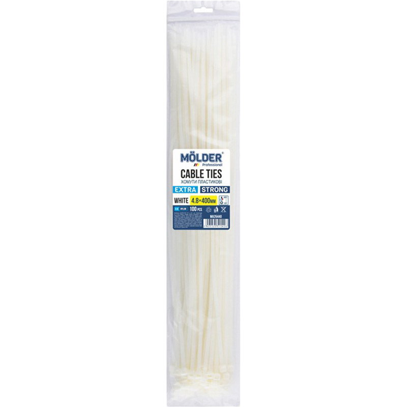 Стяжки MOLDER MA26440 4.8x400 100 шт White