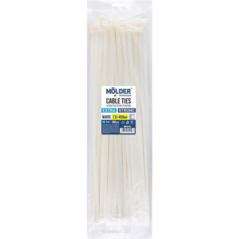 Стяжки MOLDER MA26740 7.6x400 100 шт White