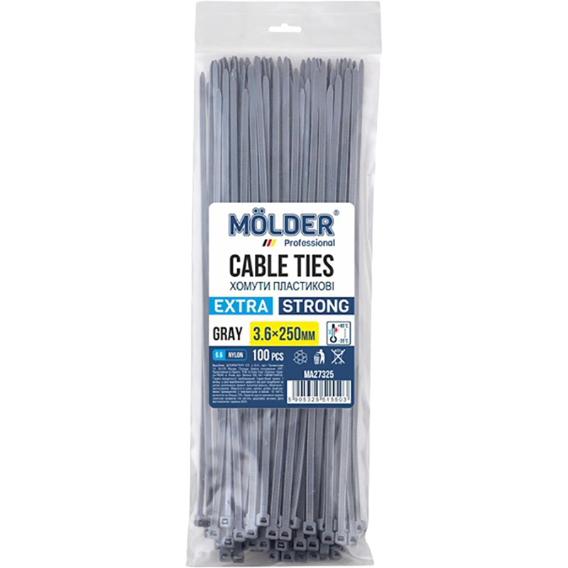 Стяжки MOLDER MA27325 3,6x250 100 шт Grey