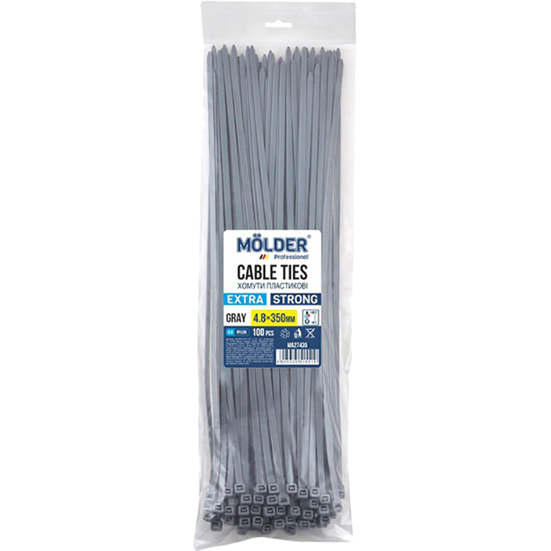 Стяжки MOLDER MA27435 4,8x350 100 шт Grey