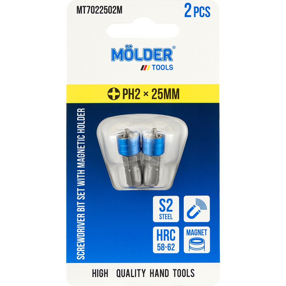 Набор бит MOLDER PH2 х 25 мм 2 шт (MT7022502M)