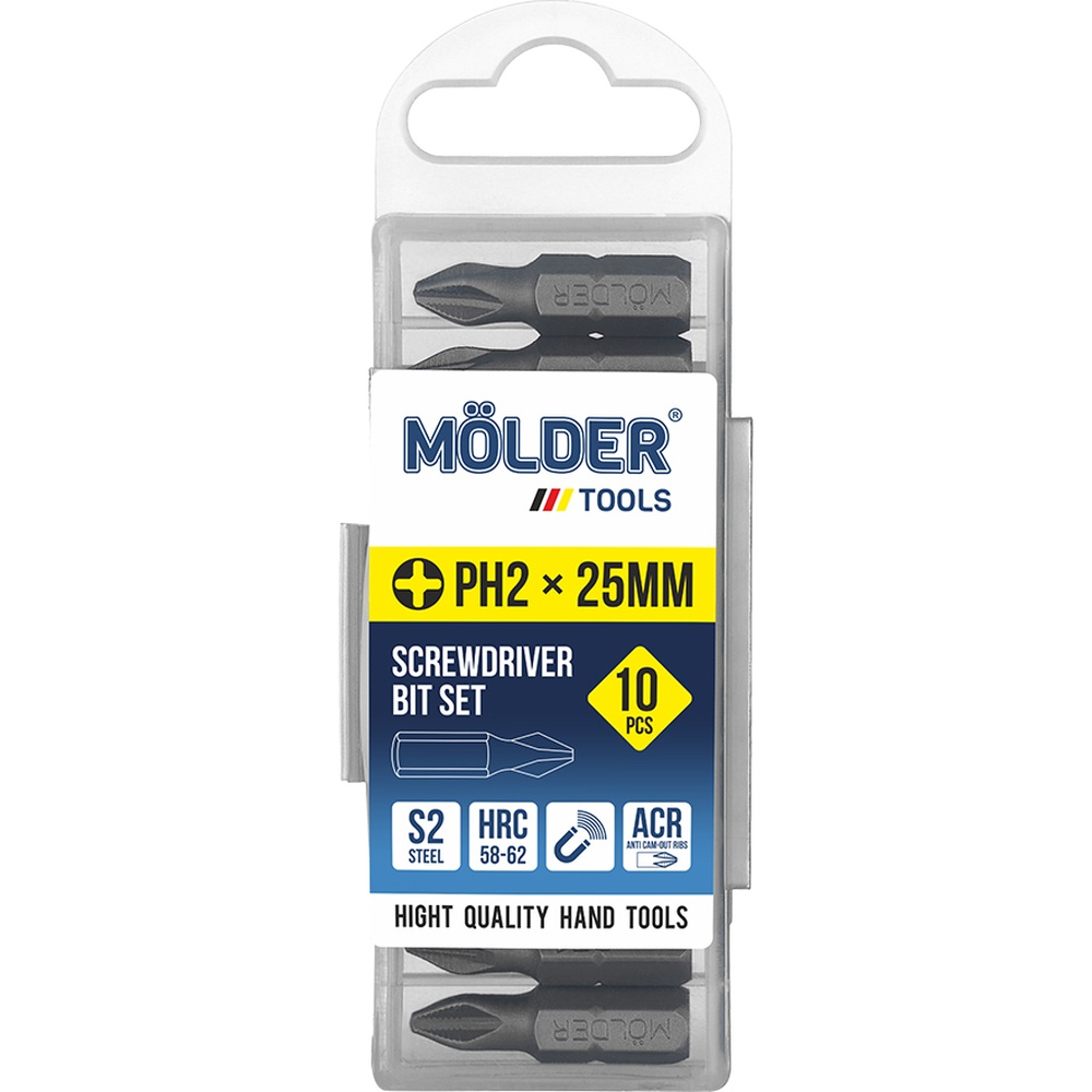 Набір біт MOLDER PH2 х 25 мм 10 шт (MT7022510)
