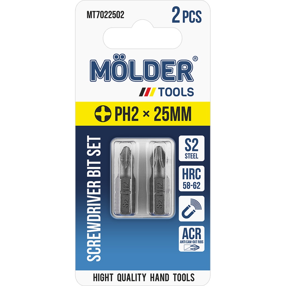 Набор бит MOLDER PH2 х 50 мм 2 шт (MT7025002)