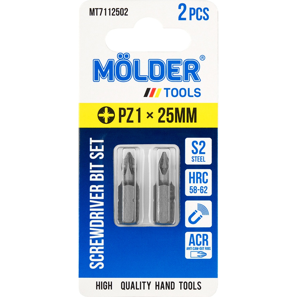 Набор бит MOLDER PZ1 х 25 мм 2 шт (MT7112502)