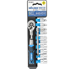 Набор головок торцевых MOLDER 1/4" 72Т CR-V 4-13 мм 12 шт (MT64812)