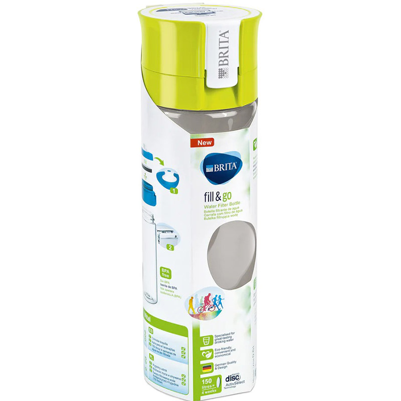 Фильтр-бутылка BRITA Vital 600 мл Lime (1020105) Ступени очистки фильтр из брикетированного активированного угля