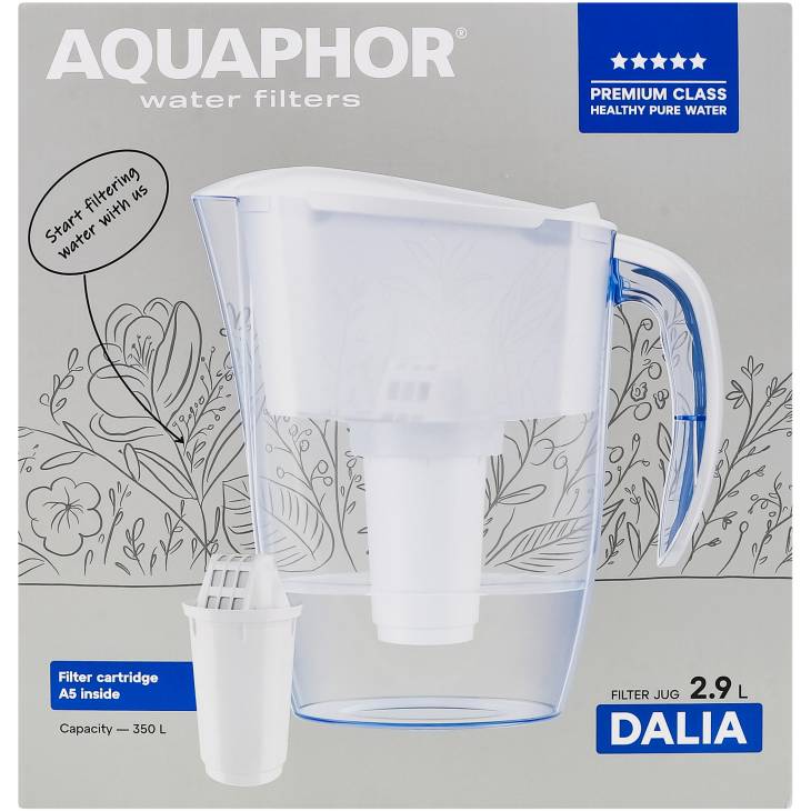 Фильтр-кувшин АКВАФОР Dalia с модулем А5 2.9 л White (4744131012476) Объём кувшина 2.9