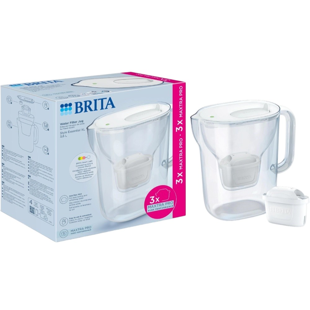 Фото 14 Фильтр-кувшин BRITA Style Essential XL Mxpro White + 3 картриджа (1058705)